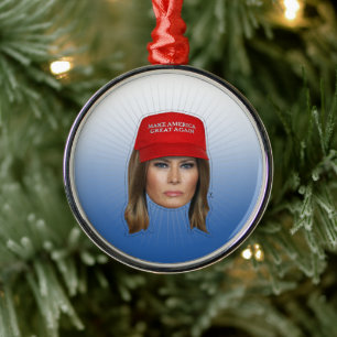 Ornement En Métal Melania Trump MAGA Noël