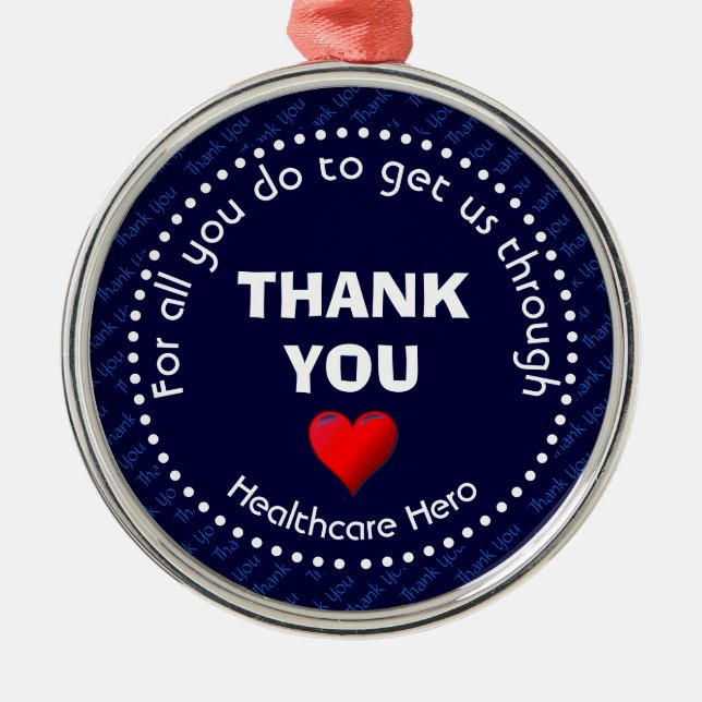 ORNEMENT EN MÉTAL MERCI HEALTHCARE HERO (Devant)