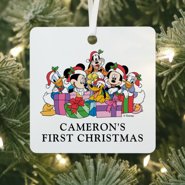 Ornement En Métal Mickey et ses amis | Premier Noël du bébé (Insitu)