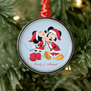 Ornement En Métal Mickey & Minnie Le plaisir de la cloche de Noël