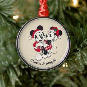 Ornement En Métal Mickey & Minnie vintage Chaud & Cosy