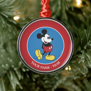 Ornement En Métal Mickey Mouse Classique Ajoutez Votre Nom