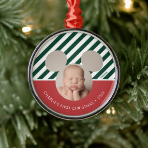Ornement En Métal Mickey Mouse Le premier Noël de bébé - Photo