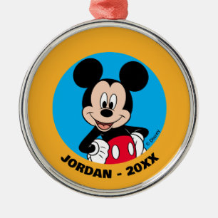 Ornement En Métal Mickey Mouse Pose Souriante