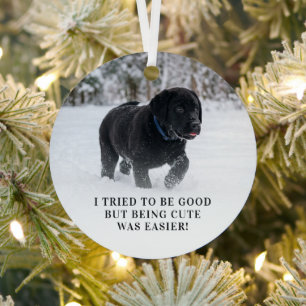 Ornement En Métal Mignon Cher Père Noël J'ai Essayé D'être Sage Phot