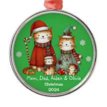 Mignonne famille de quatre chats ornament