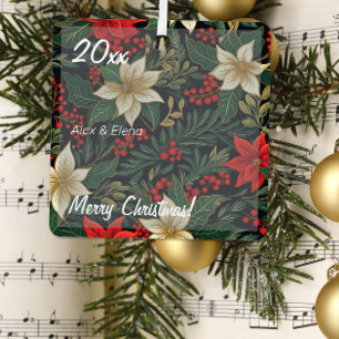 Ornement En Métal Mimotille de Noël photo Métal Carré Ornement