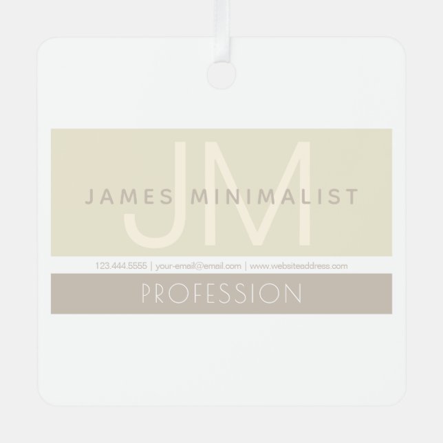 Ornement En Métal Minimaliste moderne | Taupe Tons Terre (Recto)