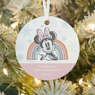 Ornement En Métal Minnie Mouse Arc-en-ciel   Le Premier Noël de Bébé