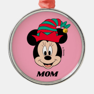 Ornement En Métal Minnie Mouse   Chapeau d'elfe de Noël