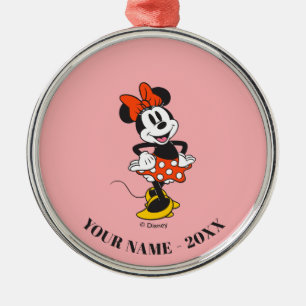 Ornement En Métal Minnie Mouse Pose Classique les Mains sur les Hanc