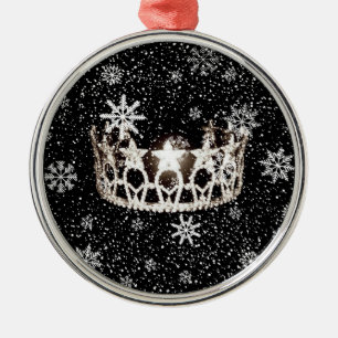 Ornement En Métal Miss USA Silver Crown Christmas Orament