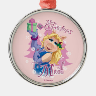 Ornement En Métal Mlle Piggy Joyeux Noël à Moi !