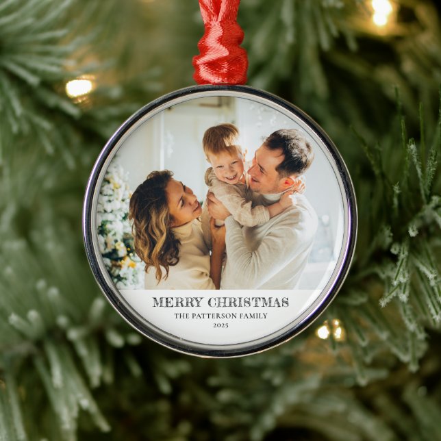 Ornement En Métal Modern Family Photo Christmas (Arbre)