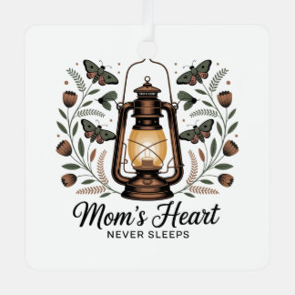 Ornement En Métal Mom’s Heart Never Sleeps