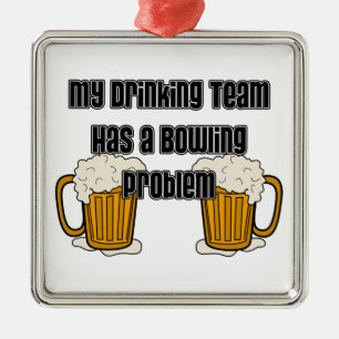Ornement En Métal Mon équipe potable a un problème de bowling