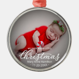 Ornement En Métal Mon premier joyeux petit Noël Nouveau-né photo béb