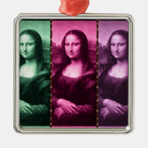 Ornement En Métal Mona Lisa Poster de animal rose rose violet