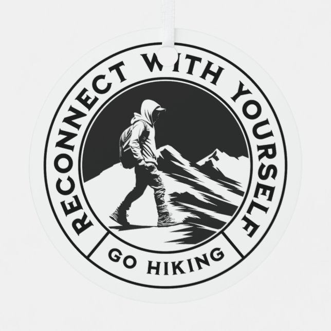 Ornement en métal monochrome pour randonneurs (Recto)