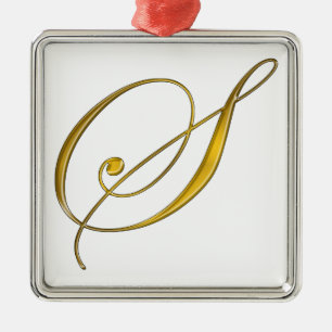 Ornement En Métal Monogramme Or S