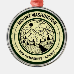 Ornement En Métal Mont Washington New Hampshire Randonnée Skiing Ret