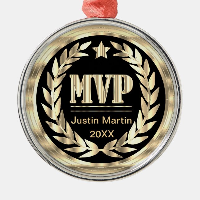 Ornement En Métal Most Valuable Player Gold and Black Medal Award (Devant)