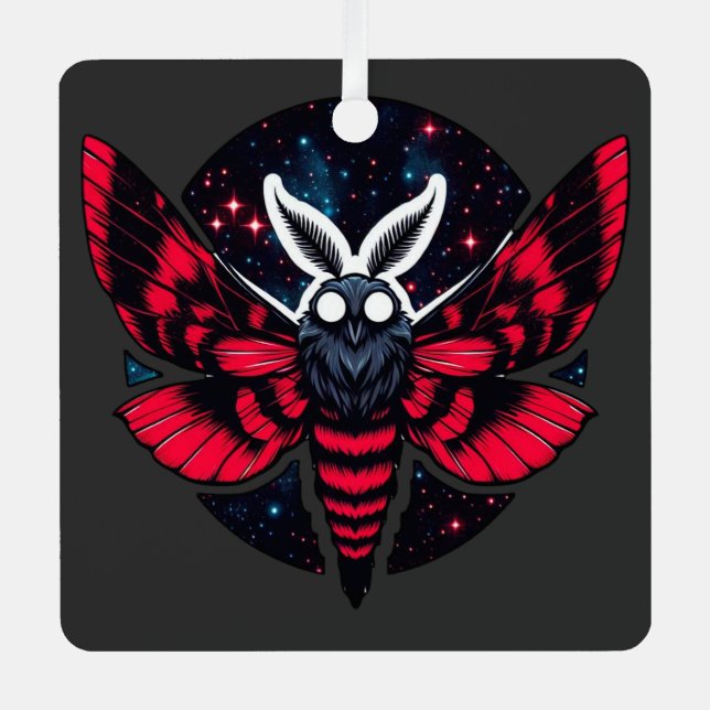 Ornement En Métal Moth cosmique - Art Folklore Mothman (Recto)