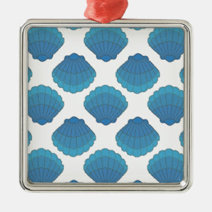Ornement En Métal Motif de mosaïque Blue Seashell