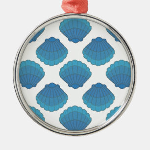 Ornement En Métal Motif de mosaïque Blue Seashell