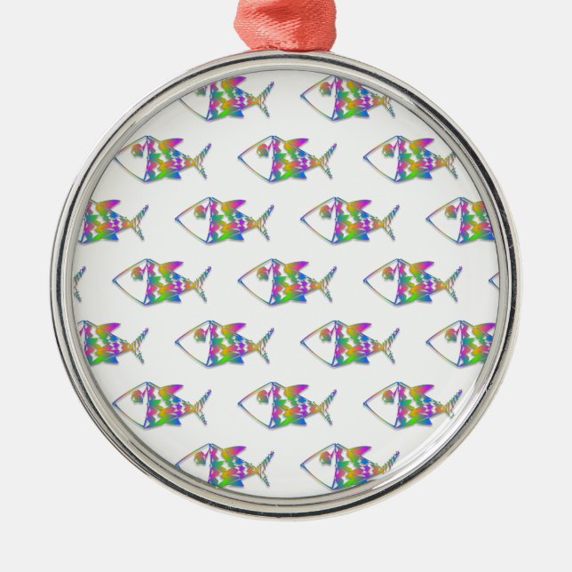 Ornement En Métal Motif de poisson Abstrait (Devant)