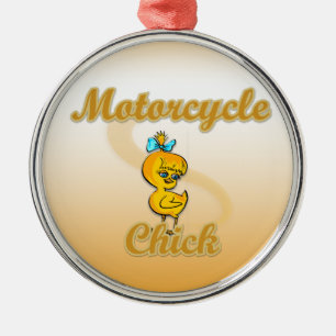 Ornement En Métal Motorcycle Chick