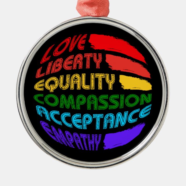 Ornement En Métal Mots À Vivre Par Arrondi (Devant)