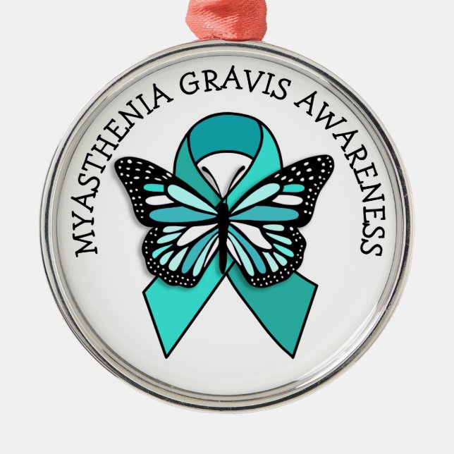 Ornement En Métal Myasthenia Gravis Sensibilisation Beurre-ruban (Devant)