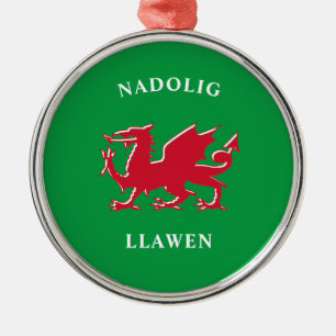 Ornement En Métal Nadolig Llawen Welsh Simple Celtic Joyeux Noël