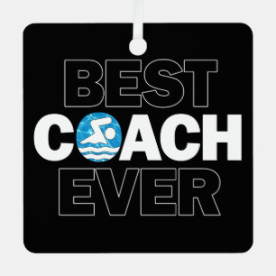 Ornement En Métal Nager Meilleur entraîneur Nager et plonger Noël