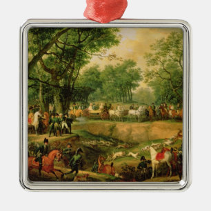 Ornement En Métal Napoléon sur une chasse dans la forêt de