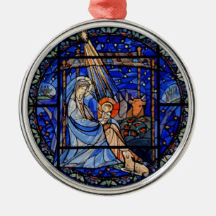 Ornement En Métal Nativité de style en verre souillé