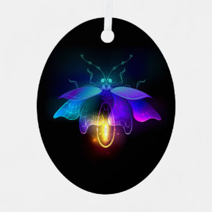 Ornement En Métal Neon Firefly sur noir
