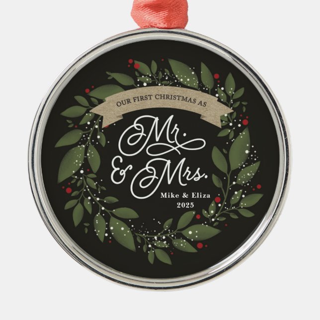Ornement En Métal Newlywed Christmas Ornament Gift (Devant)