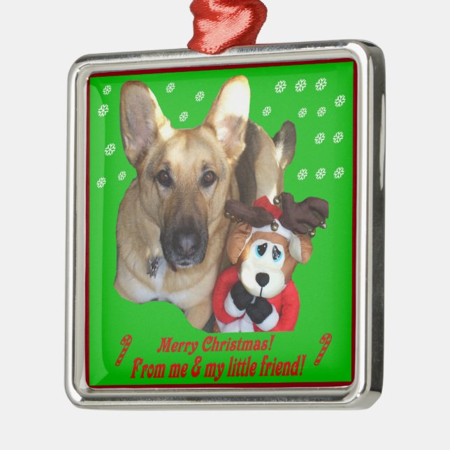 Ornement En Métal Noël Allemand Berger & Jouet Reindeer (Gauche)