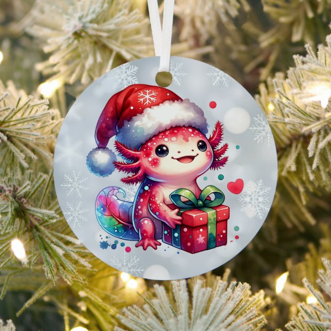 Ornement En Métal Noël Axolotal personnalisé (Insitu)