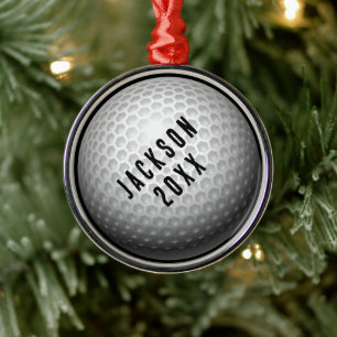 Ornement En Métal Noël de la balle de golf