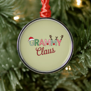Ornement En Métal Noël Grammy Claus Noël Grand-mère Cadeau Noël