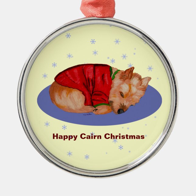 Ornement En Métal Noël heureux de cairn (Devant)