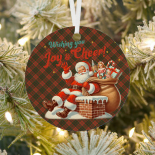 Ornement En Métal Noël Livingston Tartan Écossais Ancien