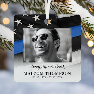 Ornement En Métal Noël Mémorial de Police Personnalisé
