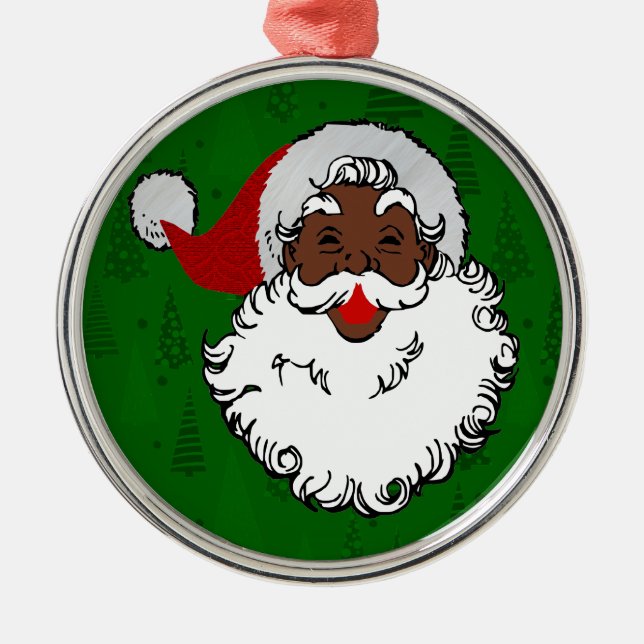 Ornement En Métal noël noir santa claus (Devant)