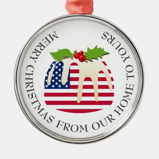 Ornement En Métal Noël Patriotique USA (Devant)