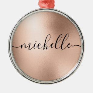 Ornement En Métal Noël personnalisé rose Gold