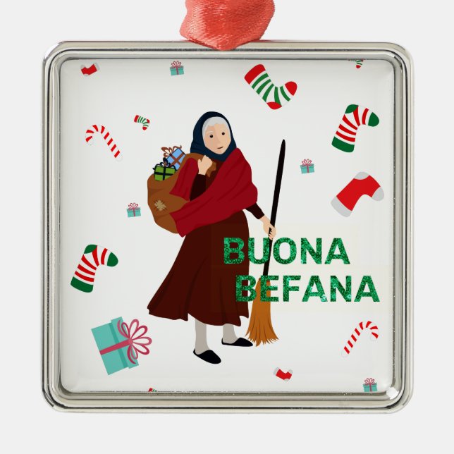 Ornement En Métal noël sorcière buona Befana (Devant)